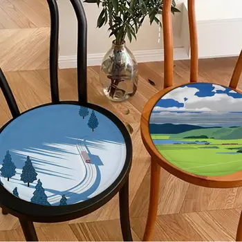 Скандинавский абстрактный пейзаж с принтом в скандинавском стиле, коврик для дивана, Обеденный стол, Подушки для стульев, Модные нескользящие Подушки для стульев в стиле Унисекс