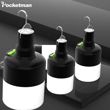 Супер Яркие мобильные светодиодные лампы Кемпинговая лампа Аварийное освещение Наружные ночные Подвесные светильники Maket, USB Перезаряжаемые Lanterna Для Рыбалки