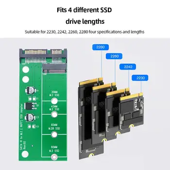 Устройство чтения карт памяти жесткого диска SATA3 6G Card M.2 NGFF Конвертер 2,5 Дюймов M2 SATA Riser SSD Адаптер Поддерживает 2230/42/60/80 M.2 SSD