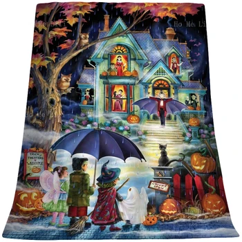 Фланелевое одеяло для Рождественской компании Vermont Fright Night на Хэллоуин, подходящее для всех сезонов