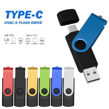 Флеш-накопитель Водонепроницаемый Металлический USB-Накопитель Type-C USB 2.0 Флэш-диск Cle Usb Stick 4/8/16/32G 64G Флешка Флэш-карта памяти