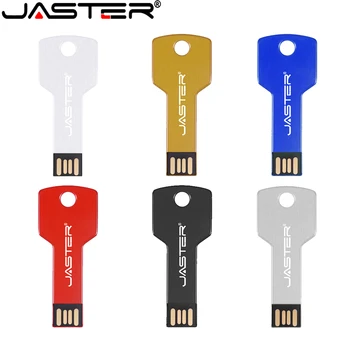 Флэш-накопители JASTER USB, Металлическая карта памяти с ключом, Красная водонепроницаемая ручка, Черный Пользовательский логотип, бизнес-подарок, U-диск 128 ГБ, 64 ГБ, 32 ГБ