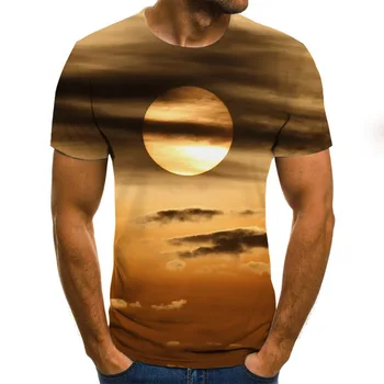 Футболка с 3D-графикой Natural wind, Летняя модная мужская футболка, Повседневные топы в стиле Харадзюку, рубашка с круглым вырезом, уличная одежда больших размеров
