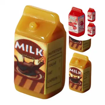 3шт Мини-Коробка для молока Креативное Ремесло, Привлекательное для Моделирования ролевых игр, Коробка для молока в кукольном домике, Коробка для молока