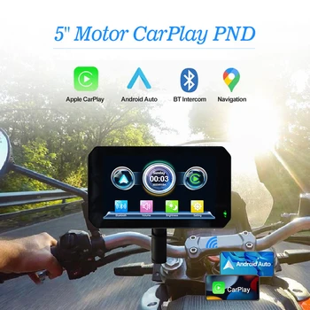 5-дюймовый портативный GPS-навигатор Мотоцикл IPX7 Водонепроницаемый мотоцикл Беспроводной Apple CarPlay/Android Авто Аксессуары для мотоциклов