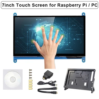 7-Дюймовый IPS сенсорный экран Raspberry Pi 4 LCD 1024 × 600/800 × 480 Дисплей для ноутбука Raspberry Pi 3B + 3B Jetson Nano PC с бесплатным приводом