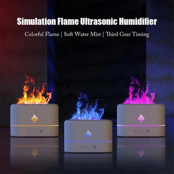 7 Цветных Увлажнителей воздуха Пламенная лампа Диффузор Эфирные Масла Увлажнители для Ароматерапии Диффузоры Вулканический Туманообразователь Для дома