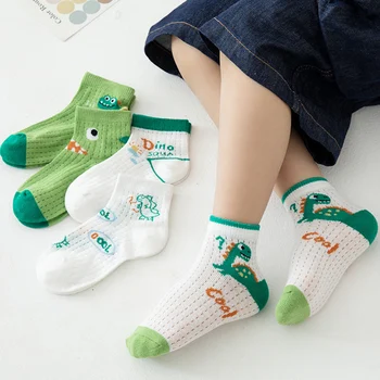 BeQeuewll /Милые носки с героями мультфильмов для маленьких девочек и мальчиков, Мягкие носки для экипажа, дышащие тонкие носки для малышей и детей 5 пар