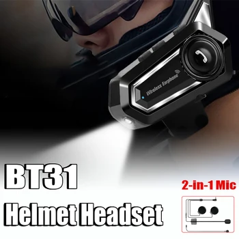 BT31 Мотоциклетный Bluetooth-шлем, гарнитура, беспроводная стереосистема громкой связи с фонариком, водонепроницаемые наушники с шумоподавлением