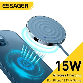 Essager 15 Вт Магнитное Беспроводное Зарядное Устройство Для iPhone 14 Pro Max Mini X Qi Быстрое Зарядное Устройство Индукционный USB C Адаптер Беспроводной Зарядной Площадки