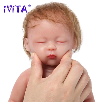 IVITA WG1509RH 38 см 1,8 кг 100% Силиконовая Кукла Реборн с закрытыми глазами для Всего Тела, Девочка, Новорожденный Малыш, Мягкие Игрушки для Детского Подарка