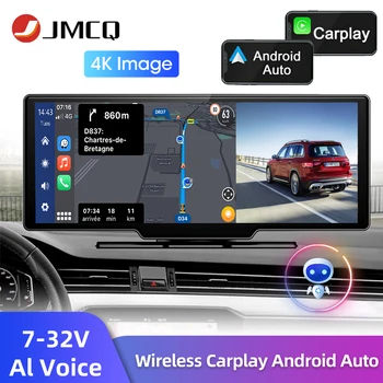 JMCQ 4K 3840 *2160P Dash Cam Видеозапись Беспроводной Carplay и Android Auto 5G WiFi AUX GPS Навигация Приборная панель с Двумя Объективами Автомобильный видеорегистратор