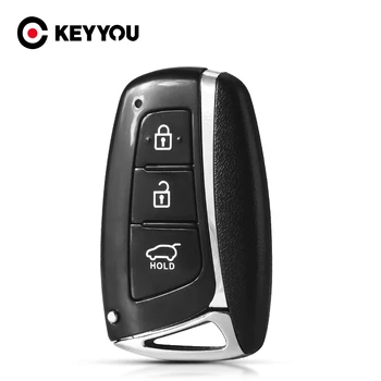 KEYYOU Замена 3 Кнопки Smart Remote Key Shell Чехол Брелок Для HYUNDAI SANTA FE IX45 2015 2016 2017 Режиссерский Пустой Клинок