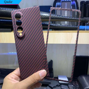 QADIR двухцветный чехол для телефона из углеродного волокна Samsung Galaxy Z Fold 4/5 версии ультратонкого арамидного волокна Z Fold 3 с полным покрытием