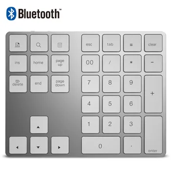 SeenDa Беспроводная Bluetooth Цифровая клавиатура для ноутбука, Перезаряжаемая цифровая клавиатура, 35 клавиш, алюминиевая цифровая клавиатура для Mac Windows