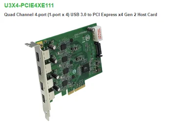 U3X4-PCIE4XE111 Четырехканальная 4-портовая (1 порт x 4) хост-карта USB 3.0 для PCI Express x4 Gen 2