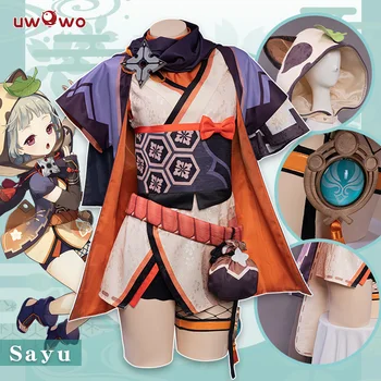 В наличии UWOWO Sayu Косплей Игра Genshin Impact Sayu Косплей Костюм Костюмы на Хэллоуин Наряд Милое Платье Вечерние Ролевые Игры