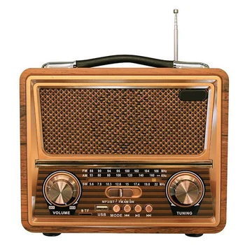 Деревянный ретро-радиоприемник, AM SW FM-радио, Беспроводной динамик Bluetooth, мини-басовый звук на улице, громкая громкость для дома, офиса