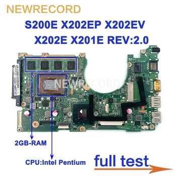 Для Asus S200E X202EP X202EV X202E X201E Материнская плата ноутбука с процессором Intel i3 i5 I7 4GB Menory 100% Полностью протестирована