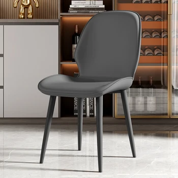 Кожаные серые обеденные стулья, Обеденный стул для отеля, Офисный Матовый пол, Мебель для гостиной, Мебель для дома A1