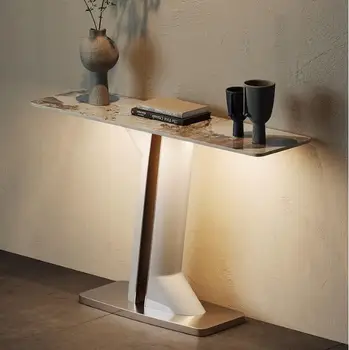 Настольный светильник на крыльце из нержавеющей стали, роскошный простой современный стол, проход, коридор, декоративный шкаф у стены, стол для входа