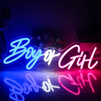 Неоновая вывеска Wanxing Light для мальчиков или девочек, светодиодная прозрачная акриловая лампа для Свадьбы, Дня рождения, магазина, бара, магазина одежды, Декоративной лампы