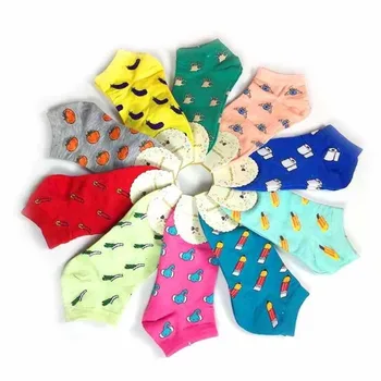 Новые милые хлопчатобумажные носки 11 фруктовых цветов love candy color, летние стильные женские носки, женские тапочки на тонком носке, 1 пара = 2шт ws186