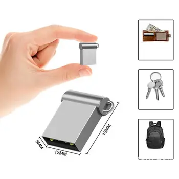 Новые Мини Портативные USB Флешки Металлический Накопитель 64GB Business Memory Stick Бесплатная Цепочка Для Ключей Устройства Хранения Серебряная Флешка U Диск