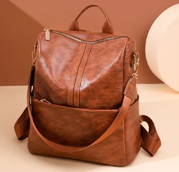 Новый женский Корейский Модный Тренд, Мягкий Кожаный Дорожный Рюкзак Большой Емкости, Повседневные сумки через плечо, сумка для ноутбука, Школьная сумка