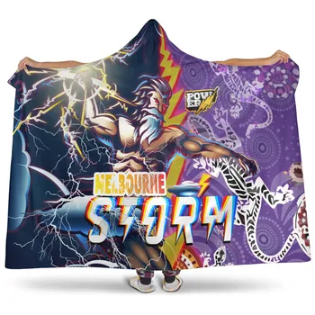 Одеяло для регби с капюшоном для аборигенов Шторма, Супер Штормовая сила Грома, флисовое одеяло с 3D принтом, Носимое Одеяло для взрослых Для детей, одеяло