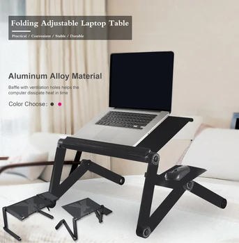 Оригинальный Регулируемый Компьютерный стол 2021, Складной Стол для ноутбука, Подставка для ноутбука, Прикроватный лоток Из алюминиевого сплава, Портативный противоскользящий стол