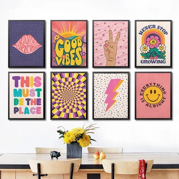 Современная Яркая картина на холсте с изображением Солнца, Абстрактные Цветы, Плакат с изображением рук и губ, Детская комната, Картины для декора стен для девочек