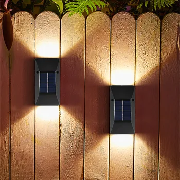 Солнечные садовые фонари, водонепроницаемый настенный светильник для забора, крыльца, загородного балкона, дома, улицы, украшения сада, Наружные солнечные фонари