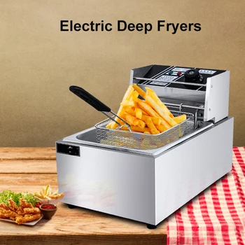 Фритюрница 220 В, 2 бака, электрическая печь для жарки картофеля фри, машина для жарки курицы с двойным барабаном, фритюрница с корзинами