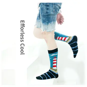 Чулки в стиле Харадзюку, Мужские носки, осенне-зимние носки-трубки, носки в стиле хип-хоп с акулами, дышащие, впитывающие пот Носки для женщин и мужчин