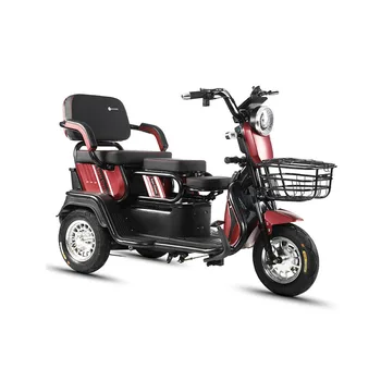 Электрический Трехколесный велосипед 48 / 60V20A С литиевой батареей, Двойной амортизацией Со спинкой, передними и задними корзинами для хранения, Мотоцикл